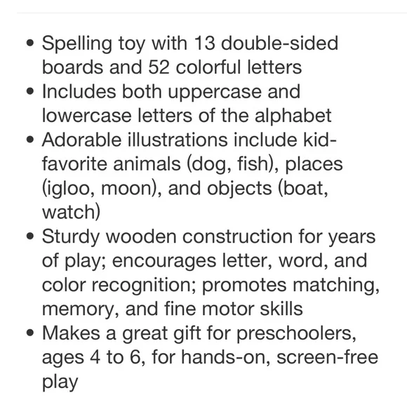 Melissa & Doug ABC Picture Boards - Educational Toy With 13 Double-Sided Wooden - Picture 3 of 7